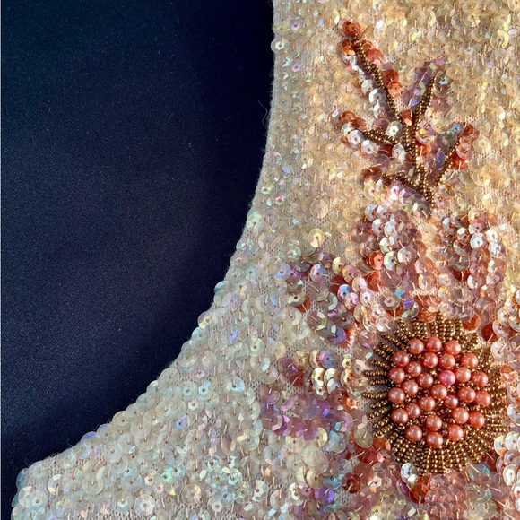 VTG Valentina Ltd. 1960s Sm. Beaded Wool Formal Zip Back Sweater Tank EXQUISITE - Picture 5 of 16